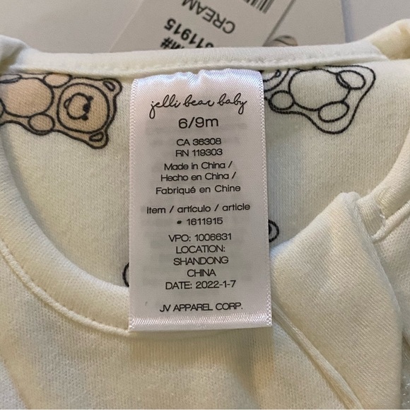 Baby Jelli Baby 2 Pack Sleep Bag and Footed Sleeper 6/9m NWT Cream - Picture 3 of 7